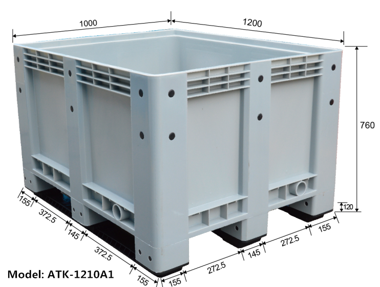 ATK-1210A1 Solid plastic pallet box
