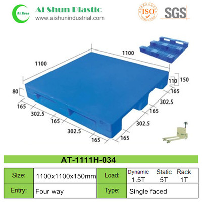 No.34 Flat Three Skids Plastic Pallet
