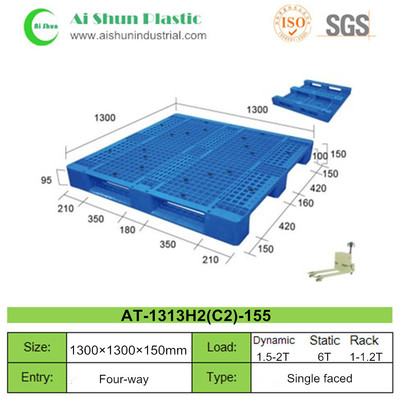 No.155 Perforated Three Skids Plastic Pallet