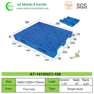No.169 Perforated Three Skids Plastic Pallet