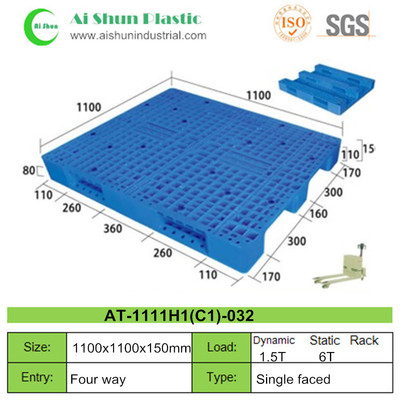 No.32 Perforated Three Skids Plastic Pallet
