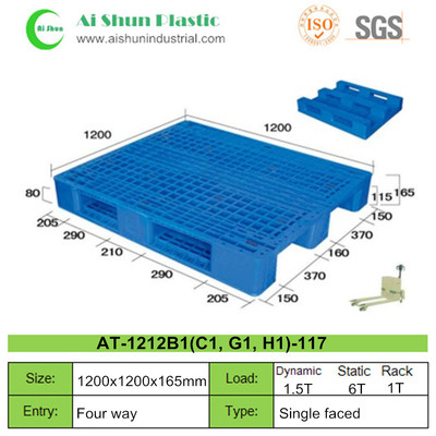 No.117 Perforated Three Skids Plastic Pallet